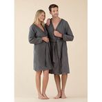 Chakra Floss Bambu Koyu Unisex Bornoz - Gri