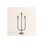 Chakra Hanner 3'lü Gri Şamdan