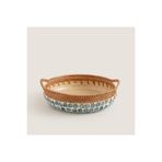 Chakra Hanoi Capiz Dekoratif Derin Kase 30 Cm Beyaz/Açık Mavi