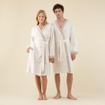 Chakra Laudel Unisex Bornoz Ekru
