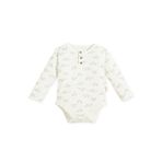 Chakra Little Driver Baskılı Ekru Unisex Bebek Body - Beyaz