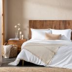 Chakra Marta Bambu Çift Kişilik Çarşaflı Nevresim Takımı 200x220 cm Beyaz - 200 x 220 cm