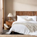 Chakra Marta Bambu Çift Kişilik Çarşaflı Nevresim Takımı 200x220 cm Ekru - 200 x 220 cm