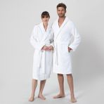 Chakra Solıd Bambu Unısex Bornoz - XL - Beyaz