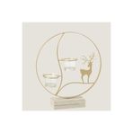 Chakra Wigo Geyik Desenli 2Li Tealight Mumluk Ekru