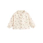 Chakra Woodland Ekru Pamuk Lurexli Müslin Unisex Bebek Gömlek - Beyaz