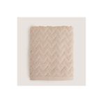 Chakra Zigzag %100 Pamuk Banyo Havlusu 70x140 cm Bej