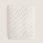Chakra Zigzag %100 Pamuk Banyo Havlusu 70X140 cm Beyaz - 100 x 180 cm