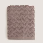 Chakra Zigzag %100 Pamuk Banyo Havlusu 70X140 cm Lila - 70 x 140 cm