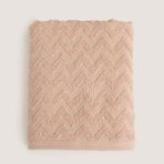Chakra Zigzag %100 Pamuk Banyo Havlusu 70X140 cm Somon - 70 x 140 cm