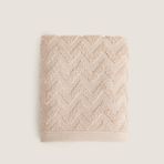 Chakra Zigzag %100 Pamuk El Havlusu 30X40 cm Bej - 30 x 40 cm