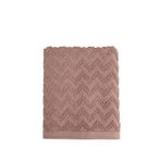 Chakra Zigzag Mürdüm Pamuk Yüz Havlusu 50 X 80 Cm - Kahverengi