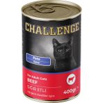 Challenge Sığır Etli Yetişkin Kedi Konservesi 400 gr Ekonomik Pate Mama