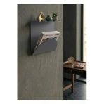 Chalybes Premium Koyu Gri Metal Duvar Rafı Ve Dergilik - Minimalist Gazetelik Ve Organizer