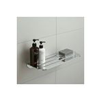 Chalybes Premium Paslanmaz Çelik Banyo Rafı - Modern Şampuanlık Ve Sabunluk Düzenleyici Gümüş Gri
