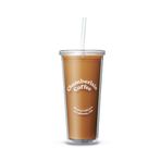 Chamberlain Coffee Bardak - Kapaklı ve Pipetli Şeffaf Bardak - 24 oz Yalıtımlı Buzlu Kahve Fincanı - Soğuk Demleme, Buzlu Çay, Matcha İçecekleri için Çift Duvar Bardağı
