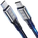 Chamer 240W Thunderbolt 4 Kablo 6.5ft USB C Thunderbolt 4 Kablo Monitör Kablosu 40 Gbps Veri Aktarımını Destekler ve Thunderbolt 4/3 Monitör, Hub, Bağlantı İstasyonları ile Uyumlu Tek 8K/Çift 4K Video -