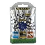 Champ 86512 Zarma Flytee My Hite 3-1/4 inç 25 Adet Beyaz Siyah Çizgili Golf Tişörtleri