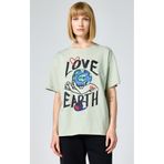 Champion 117179-GS072 Yeşil Eco Future Crewneck Kadın T-Shirt