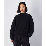 Champion 117637-KK001 Vintage Wash Mock Turtle Neck Long Sleeves Siyah Kadın Sweatshirt