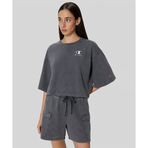 Champion 118023-VS517 Icons Plush Wash Crewneck Gri Kadın Tişört