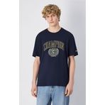 Champion 221174-BS501 Yearbook SS Tee Lacivert Erkek T-Shirt