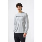 Champion 221815-EM021 Gri Script Shop Long-Sleeve Tee Erkek Tişört