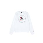 Champion Baskılı Bisiklet Yaka Sweatshirt, Erkek, Beyaz, M