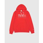 Champion Baskılı Kapüşonlu Sweatshirt, Erkek, Kırmızı, L