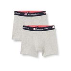 Champion Core 2'li Paket Boxer, Erkek, Açık Gri Melanj, M