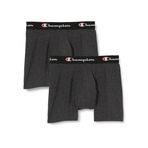 Champion Core 2'li Paket Boxer, Erkek, Koyu Gri Melanj, S