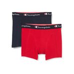Champion Core 2'li Paket Boxer, Erkek, Lacivert / Kırmızı, S