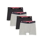 Champion Core 4'lü Paket Boxer, Erkek, Açık Gri Melanj / Koyu Gri Melanj, S