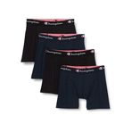 Champion Core 4'lü Paket Boxer, Erkek, Lacivert / Siyah, S