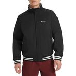 Champion Flex Stand Yaka ile Erkekler Suya Dayanıklı Varsity Bomber Ceket, Siyah, XL