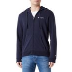 Champion Heavy Spring Terry Lacivert Kumaş Yazı Logo Kapüşonlu Tam Fermuar Erkek Sweatshirt