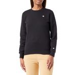 Champion Legacy C-Logo Siyah Bisiklet Yaka Düz Kesim Kadın Sweatshirt