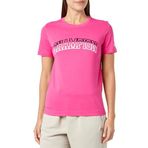 Champion Legacy Color Punch Bisiklet Yaka Yazılı Düz Kesim T-Shirt, Kadın, Fuşya, L