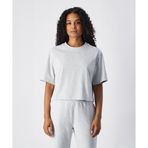 Champion Reverse Weave Core Crop SS Tee Kadın Gri Tişört - 117874-EM004