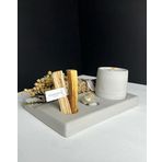 Chances Beton Set - Mumluk ve Tütsülük/Palo Santo, Demet Tütsü, Soya Mum ve Doğal Taş İçerikli Zengin Set