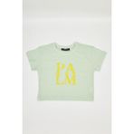 Chandraswear Kız Çocuk Crop Tshirt Yeşil - Aleyna - 6 Yaş