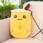 Changyuan Süt Çay Bardağı Peluş Oyuncak Büyük Yastık Sevimli Bez Bebek Inci Süt Çay Yastık Bebek Fincan (700MM) (Yurt Dışından) - Sarı