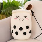 Changyuan Süt Çay Bardağı Peluş Oyuncak Büyük Yastık Sevimli Bez Bebek Inci Süt Çay Yastık Bebek Fincan (700MM) (Yurt Dışından) - Siyah - Beyaz