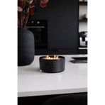 CHANZA HOME Büyük Boy Mum Siyah Cam Kasede Powder Pleasure Pudra Kokulu Mum 4 Fitilli Mum (deri detaylı olarak güncellendi)