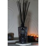 CHANZA HOME Soft Linen Premium Kristal Kesme Büyük Boy Lüks Dekor Siyah Füme Camda Soft Linen Oda Kokusu 1250 ml