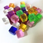 Chaoduo Shop Pembe Tarzı Et Ransparent Kare Köşe Boş Zar Masa Oyunları Satranç Parçası Şeffaf Dik Açı Elek 7 Renk (Yurt Dışından) - Renkli