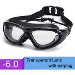 Chaoduo Shop Siyah 600 Stili Profesyonel Diyoptri Yüzme Gözlüğü Miyopi Buğu Önleyici Silikon Kulak Tıkacı ile Su Geçirmez Optik Gözlük Erkekler Kadınlar Yüzmek Gözlük (Yurt Dışından) - Renkli