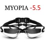 Chaoduo Shop Siyah Miyopi -5.5 Tarzı Yüzme Gözlükleri Erkek Kadın Miyopi Havuzu Kulak Tıkacı Profesyonel Optik Su Geçirmez Yüzmek Gözlük Reçete Yetişkin Dalış Gözlükleri (Yurt Dışından) - Renkli