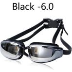 Chaoduo Shop Siyah Miyopi -6.0 Tarzı Yüzme Gözlükleri Miyopi Kadınlar Sis Önleyici Profesyonel Yetişkinler Reçete Su Geçirmez Yüzme Havuzu Gözlük Optik Dalış Gözlüğü (Yurt Dışından) - Renkli