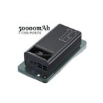 Charger Mega Led 50.000 mAh Fener Işıklı 4 Girişli Taşınabilir Hızlı Şarj Powerbank
